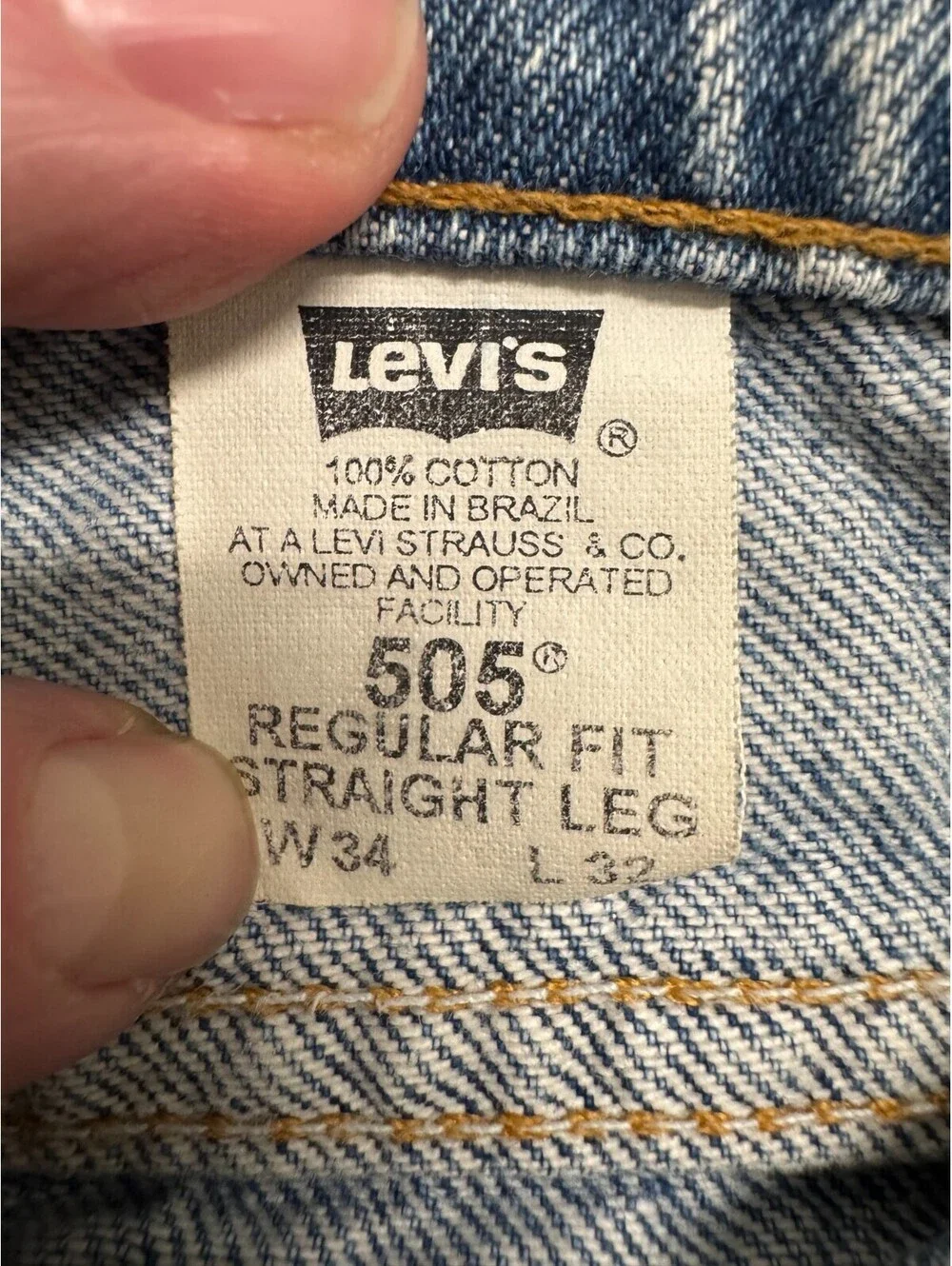 Vintage Levi's 505 Orange Tab Jeans Men's 34x32 Regular Fit Straight Leg USA Sty